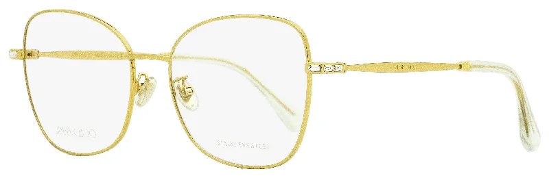 Clip-on Glasses for Versatile Option -Jimmy Choo Women's Square Eyeglasses JC286G J5G Gold 55mm