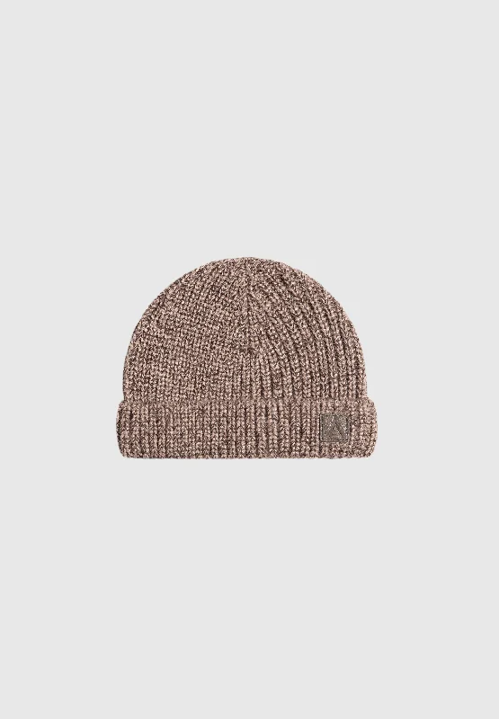 Minimalist cap for sleek simple style -Speckled Wool Beanie Hat - Taupe