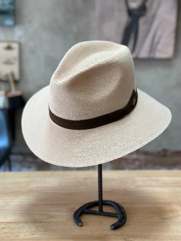 Fitted snapback cap for modern tight fit -Stetson Sundowner Hemp-Braid Straw Hat