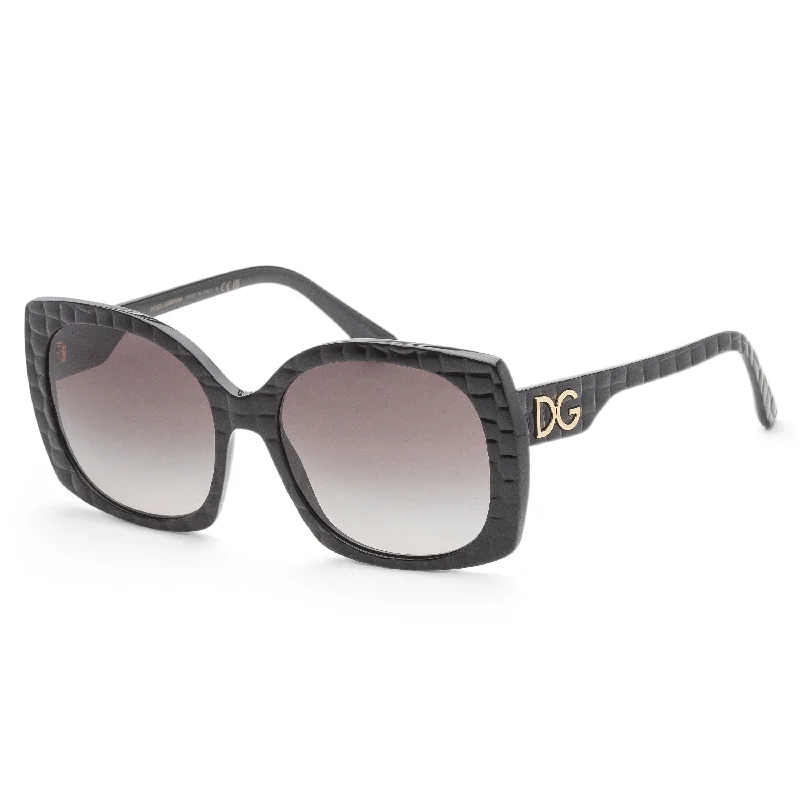 Embroidered Glasses for Unique Design -Dolce & Gabbana Women's 58mm Black Texture Cocco Sunglasses