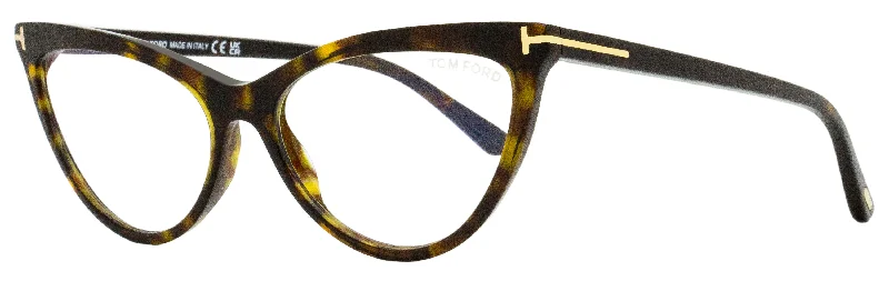 Vintage Glasses for Nostalgia -Tom Ford Women's Magnetic Clip-on Eyeglasses TF5896B 052 Dark Havana 56mm