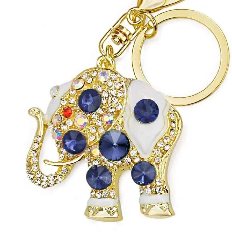 Women's bags with spacious interior and organized pockets for practical use-Trendy Amazing Crystal Elephant Pendant Bag Buckle Key Chains