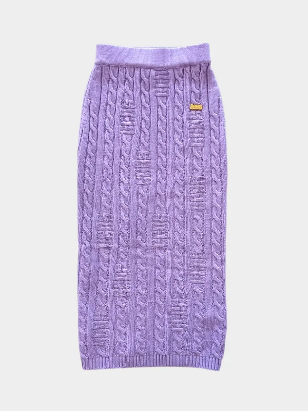 Purple Dresses for Royalty -Long Knitted Skirt