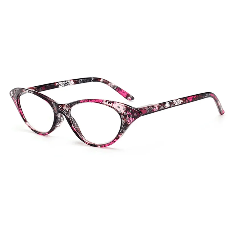 Plastic Framed Sunglasses for Lightweight -Women Cat Eye Flower Frame Reading Glasses