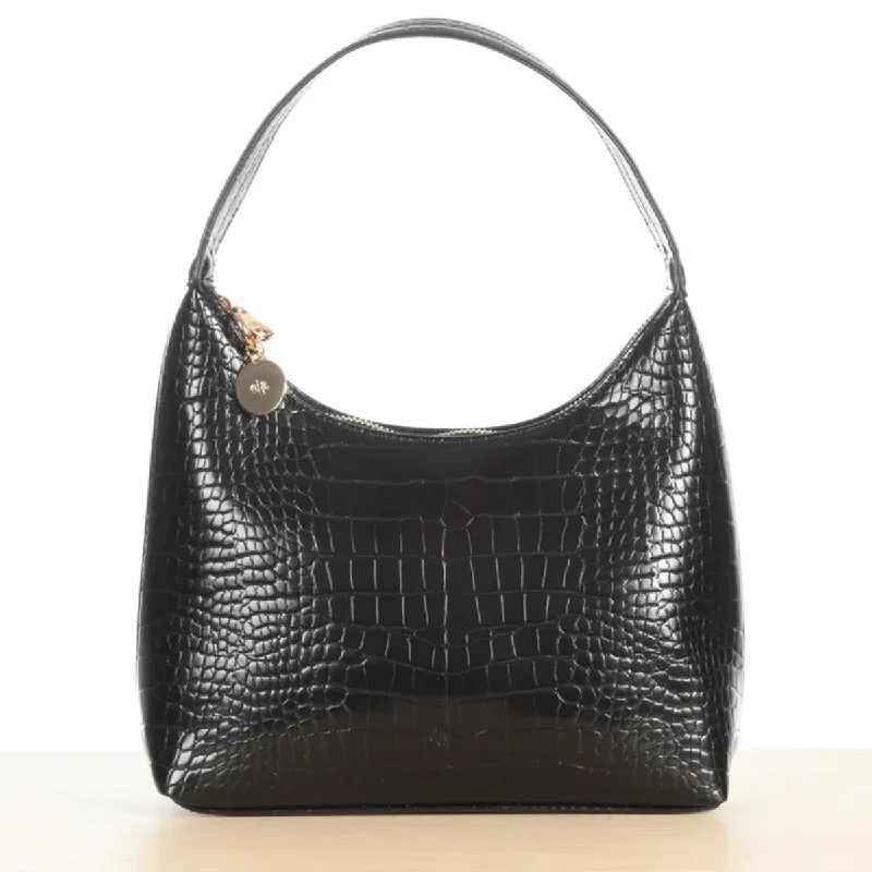 Comfortable women's bags with padded shoulder straps for all-day carrying comfort-Marlo Bag (Black Croc)