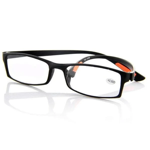 Square Sunglasses for Modern Look -Black TR90 Light Weight Resin Fatigue Relieve Reading Glasses Strength 1 1.5 2 2.5 3 3.5