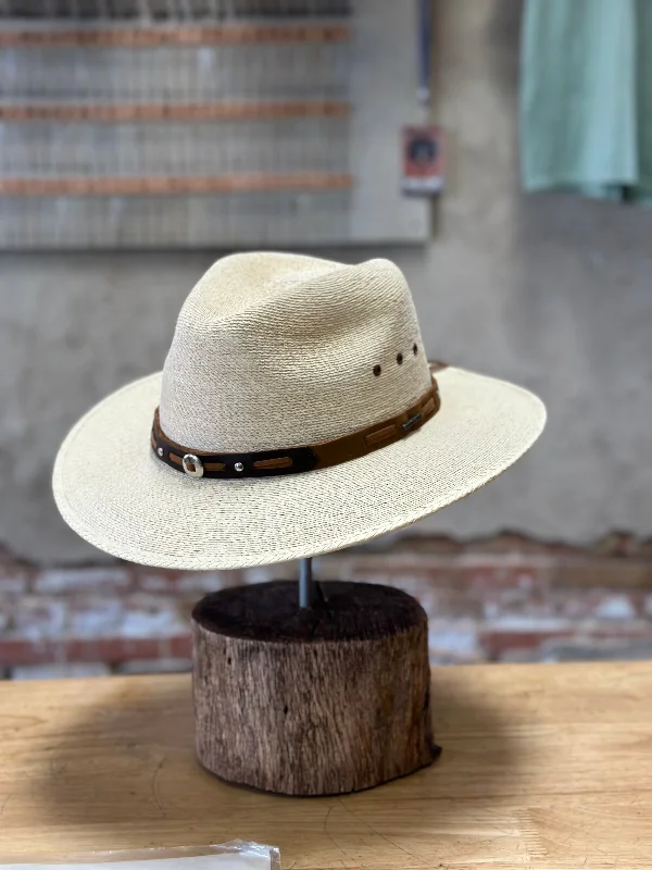 Classic cap with simple logo embroidery -Stetson Chambers Palm Hat