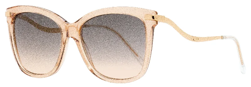 Printed Glasses with Patterns -Jimmy Choo Women's Rectangular Sunglasses Steff/S SQGFF Beige Glitter/Gold 55mm