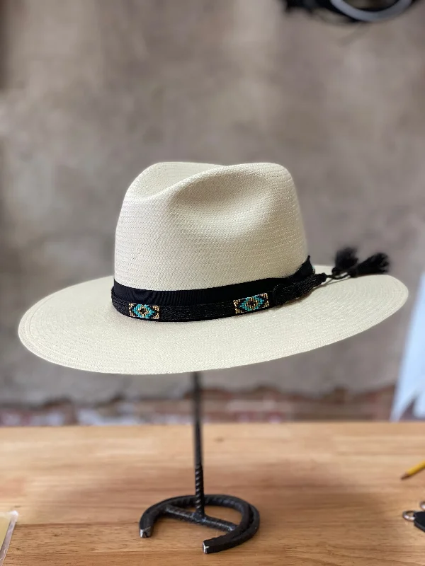 Fitted cap for snug personalized fit -Stetson Helix Straw Hat