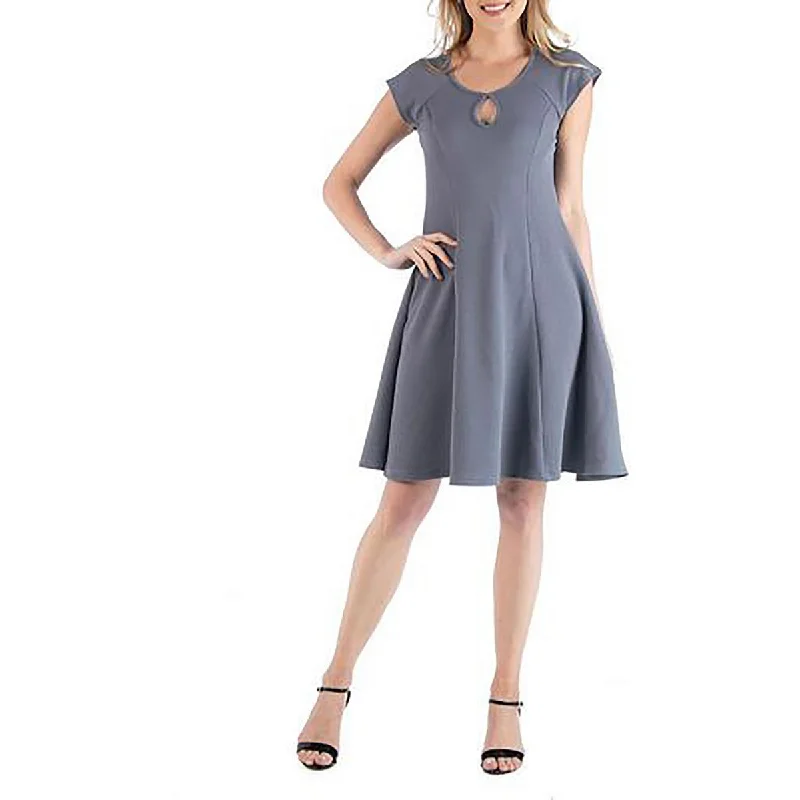 Fashionable Dresses for Style -24seven Comfort Apparel Womens Plus Crepe Keyhole Fit & Flare Dress