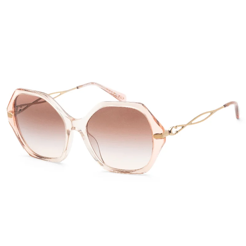 Mirrored Sunglasses for Trendy Look -Coach Women's Sunglasses Gradient Transparent Peach 57mm Sunglasses