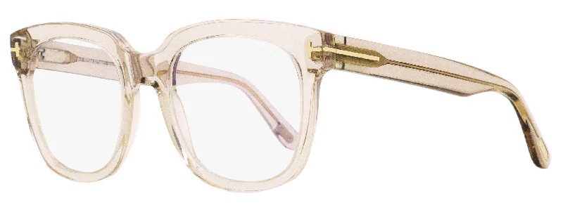 Computer Glasses for Office Use -Tom Ford Women's Blue Block Eyeglasses TF5537B 072 Transparent Rose  52mm