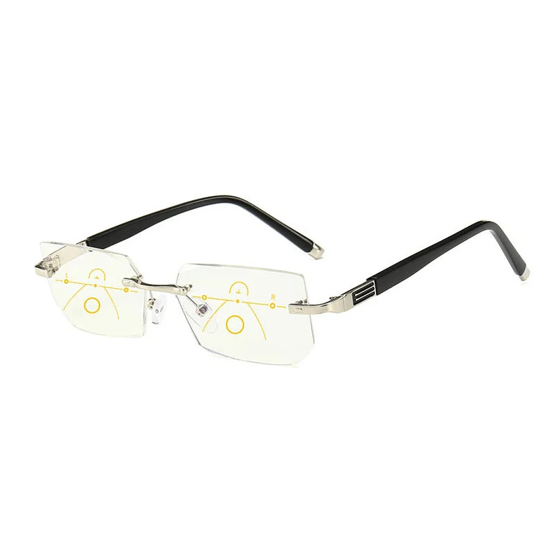 Animal Print Glasses for Fun Look -Trendy Diamond Cut Edge Progressive Presbyopic Glasses