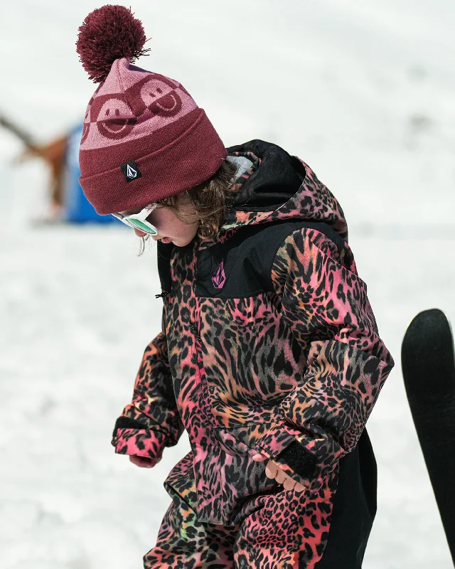 Premium snapback cap with embroidered artwork -Kids Camoblast Beanie - Burgundy