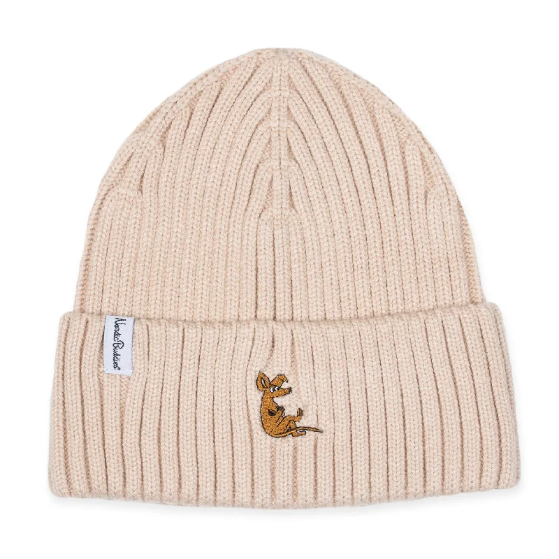 Warm wool cap for cold weather days -Sniff Winter Hat Beanie Adult - Beige