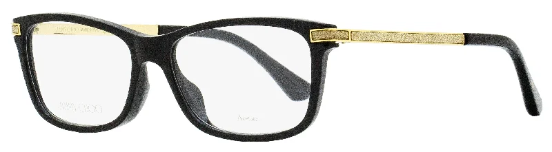 Rimless Glasses for Elegant Look -Jimmy Choo Women's Petite Eyeglasses JC268G 807 Black/Gold 52mm