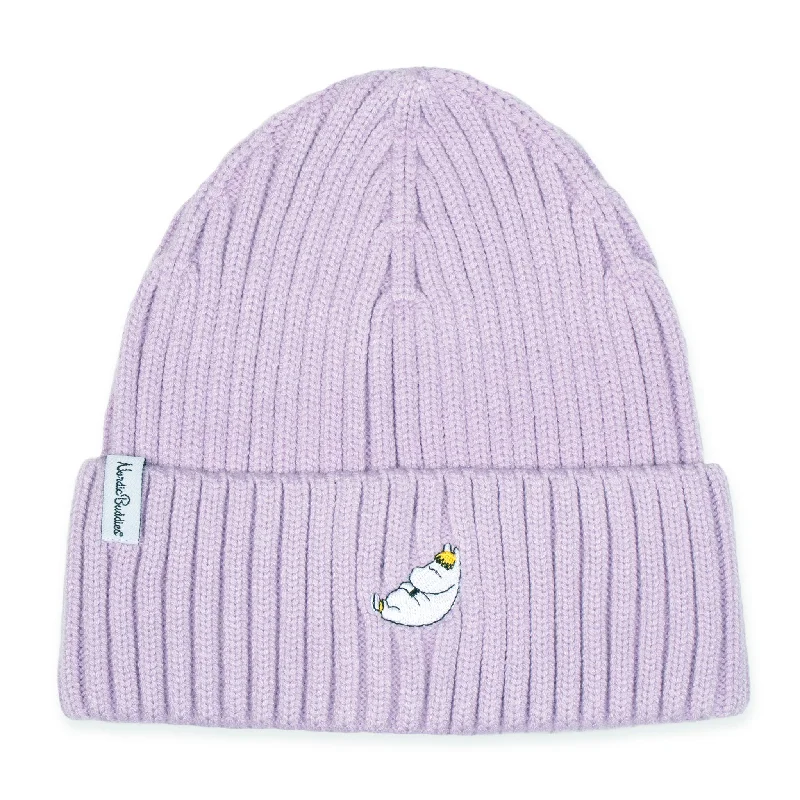 Fitted cap for snug personalized fit -Snorkmaiden Winter Hat Beanie Adult - Lilac