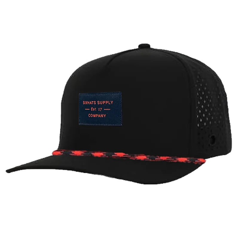 Fitted baseball cap for team uniform fit -Black & Red OG Signature Waterproof Hat