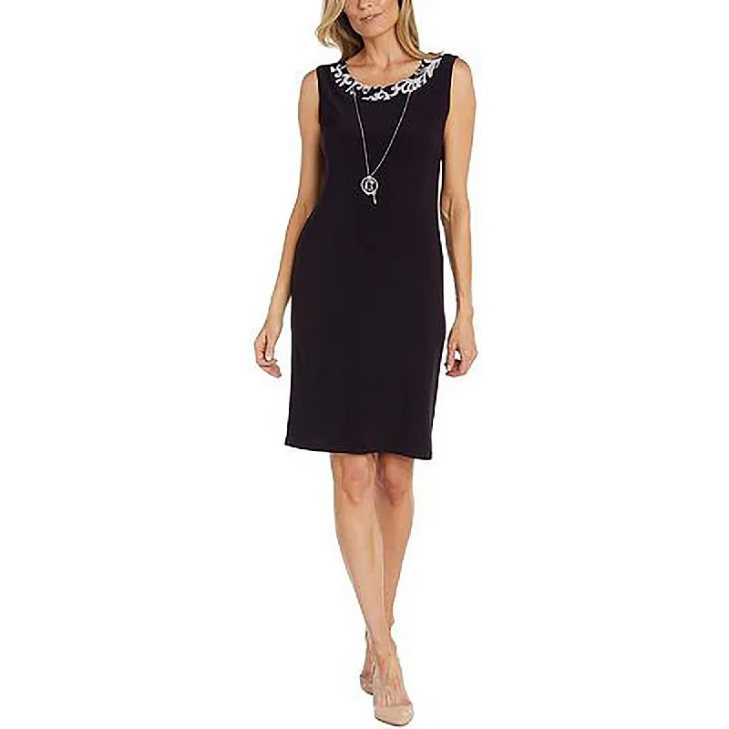 Studded Dresses for Statement -R&M Richards Womens Knit Sleeveless Sheath Dress