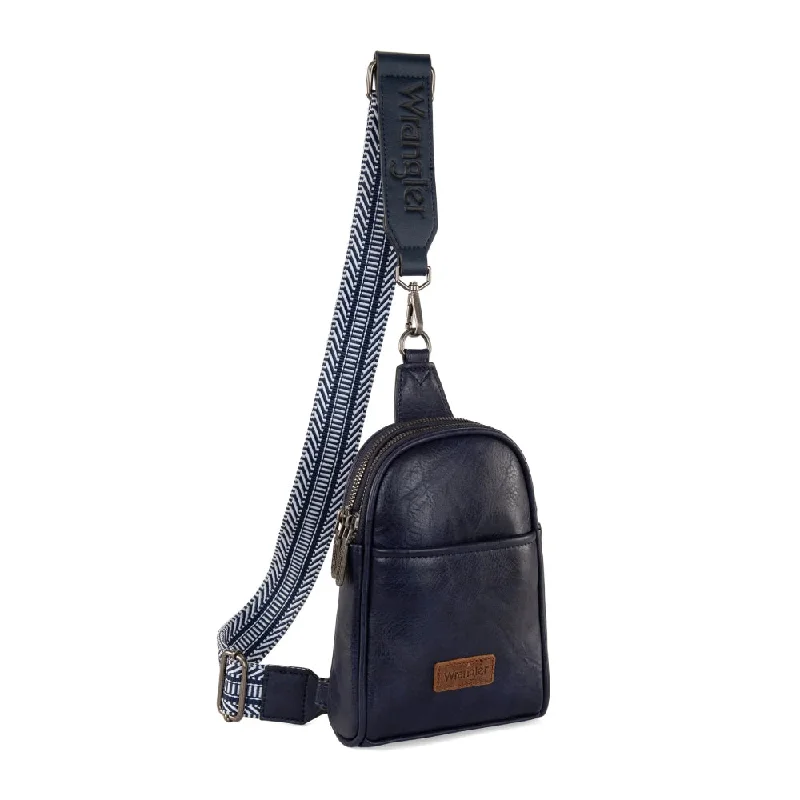 Stylish women's bags with detachable shoulder strap and sleek silhouette for modern wear-Wrangler Womens Blue Sling Crossbody Bag - WG87-324BL