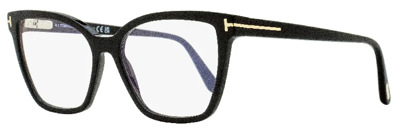 UV-protected Glasses for Eye Health -Tom Ford Women's Blue Block Eyeglasses TF5812B 001 Black 53mm