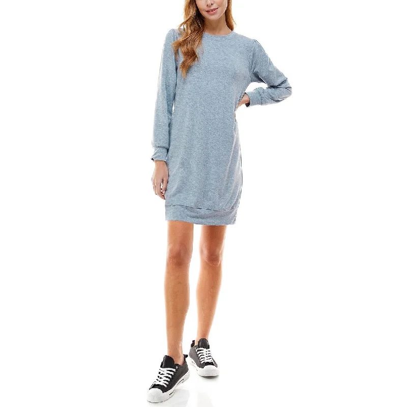 Tiered Dresses for Voluminous -Kingston Grey Womens Juniors Comfy Long Sleeves T-Shirt Dress