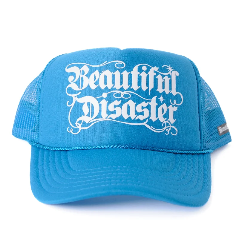 Classic baseball cap for casual everyday wear -Golden Goddess Trucker Hat - Turquoise