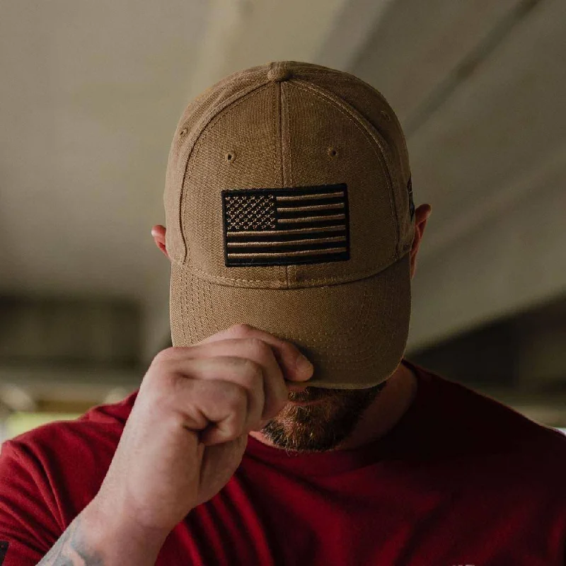 Soft cap for sensitive scalp comfort -Embroidered American Flag Hat