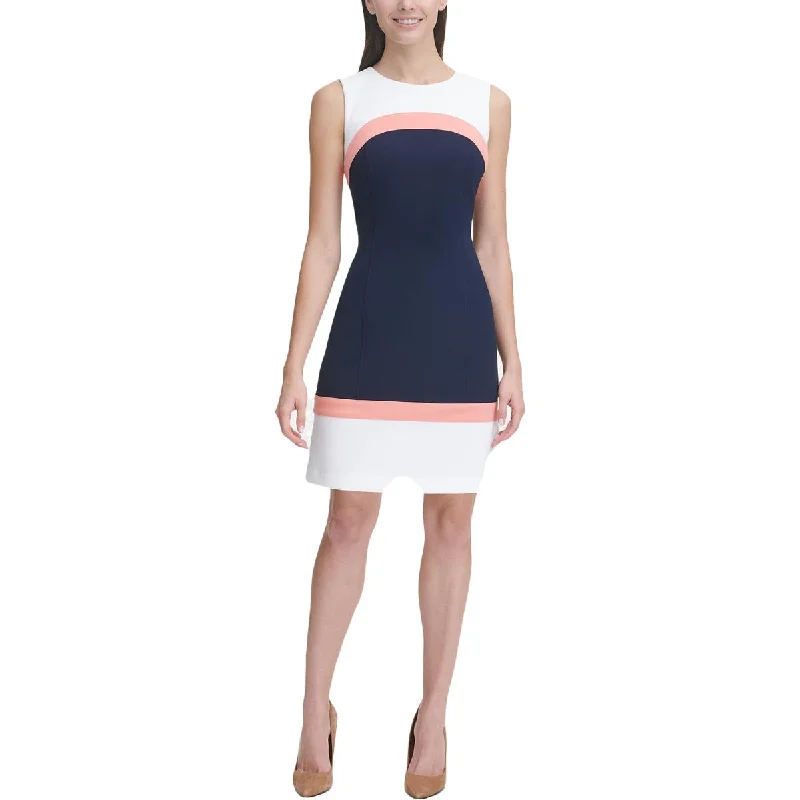 Tie-up Dresses for Decorative -Tommy Hilfiger Womens Colorblock A-Line Sheath Dress