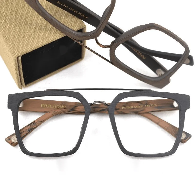 Abstract Glasses for Creative Look -Vintage Glasses Wood Grain