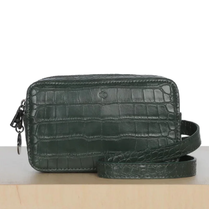 Fashion-forward women's bags with geometric patterns and fun design for bold fashion choices-Micro Belt Bag (Forest Green Croc)