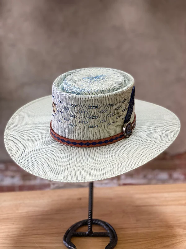 Premium snapback cap with flat bill design -Charlie 1 Horse Blue Roan Straw Hat