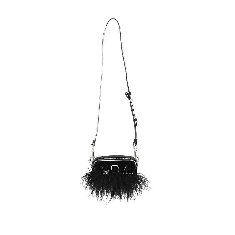 Trendy women's bags with crossbody strap and adjustable length for comfort-Camera Feather Bag