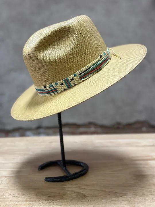 Trucker cap with retro patch design -Stetson Cliff Dweller Straw Hat