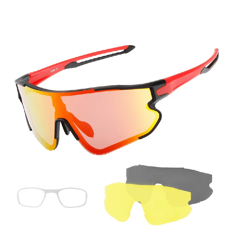 Decorated Glasses for Fashionable Touch -New Outdoor Cycling Glasses Interchangeable Lens Set UV Protection