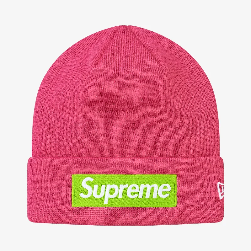 Camouflage dad cap for subtle outdoor blend -Supreme x New Era Beanie 'Box Logo' Magenta (FW17)