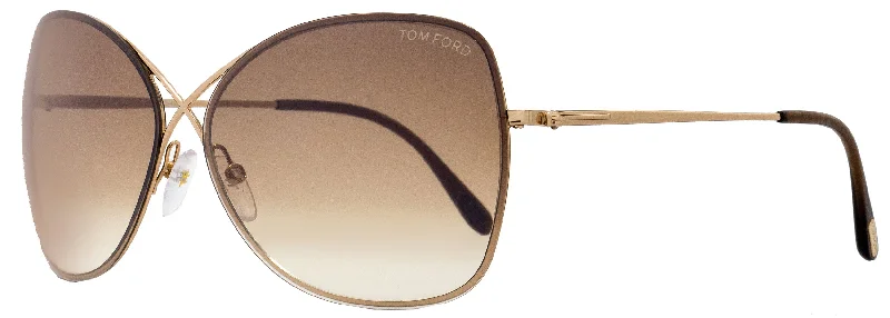 Square Glasses for Professional Look -Tom Ford Women's Butterfly Sunglasses TF250 Colette 28F Rose Gold 63mm