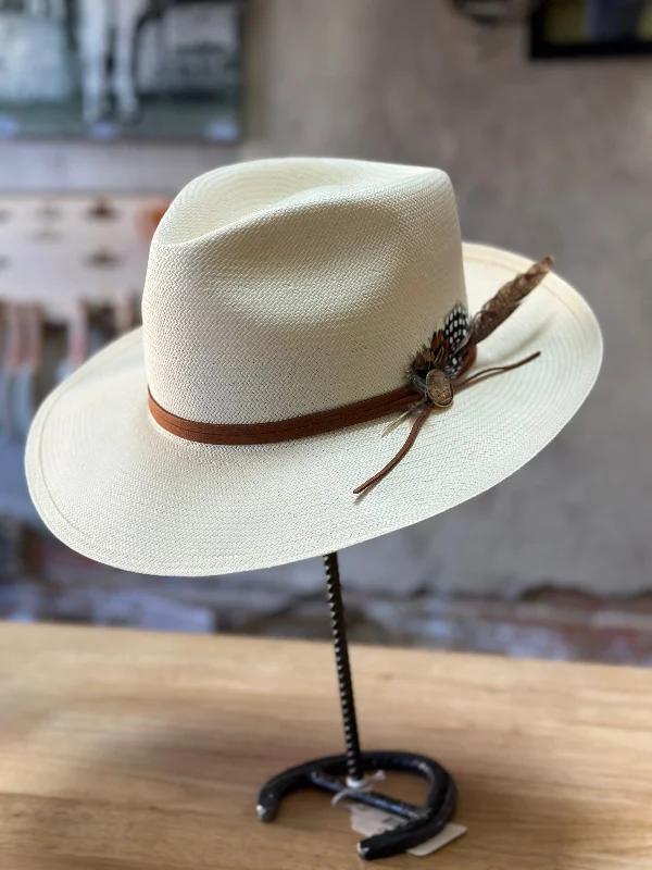 Premium leather cap for upscale casual looks -Stetson Tallahassee Straw Fedora