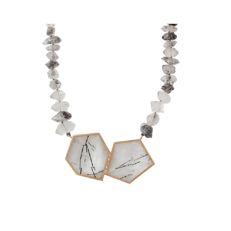 Women's bags with fun, colorful designs and playful details for a fun fashion statement-Rutile And Diamond Baguette Necklace