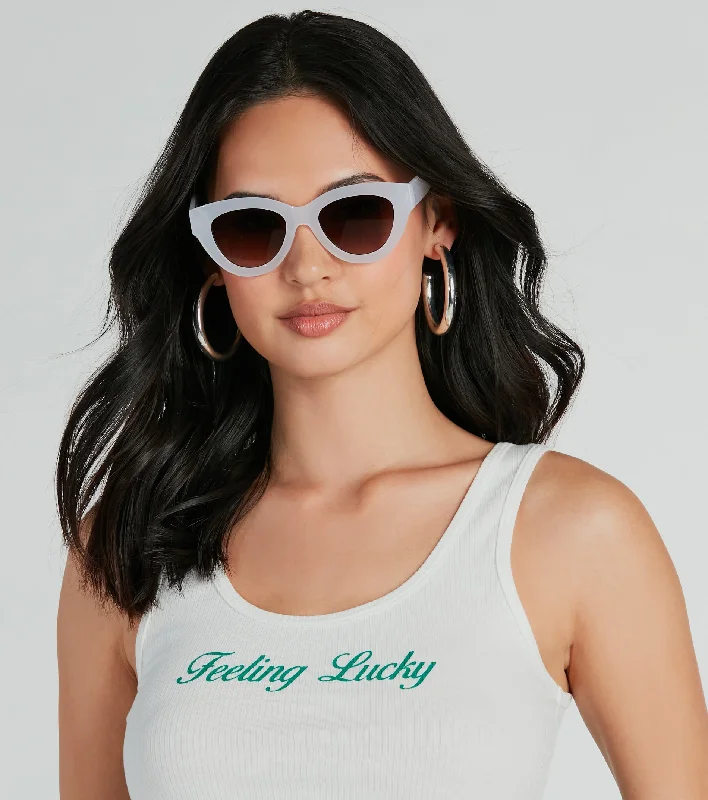 Pool Sunglasses for Swimming Time -Trendy Attitude Cat-Eye Sunglasses