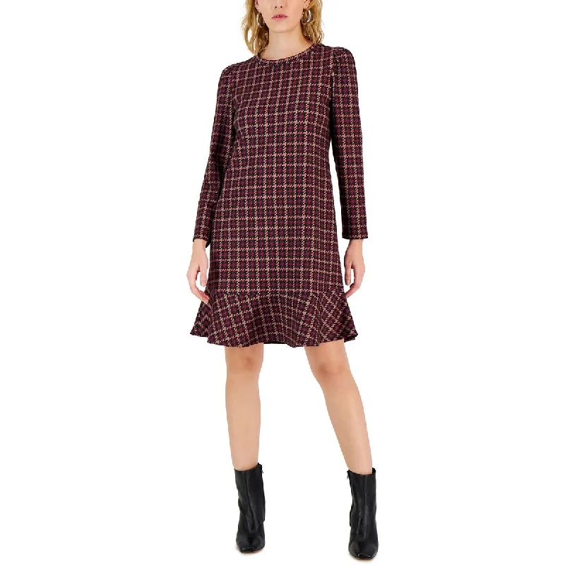 Office Dresses for Business -Anne Klein Womens Knit Houndstooth Shift Dress