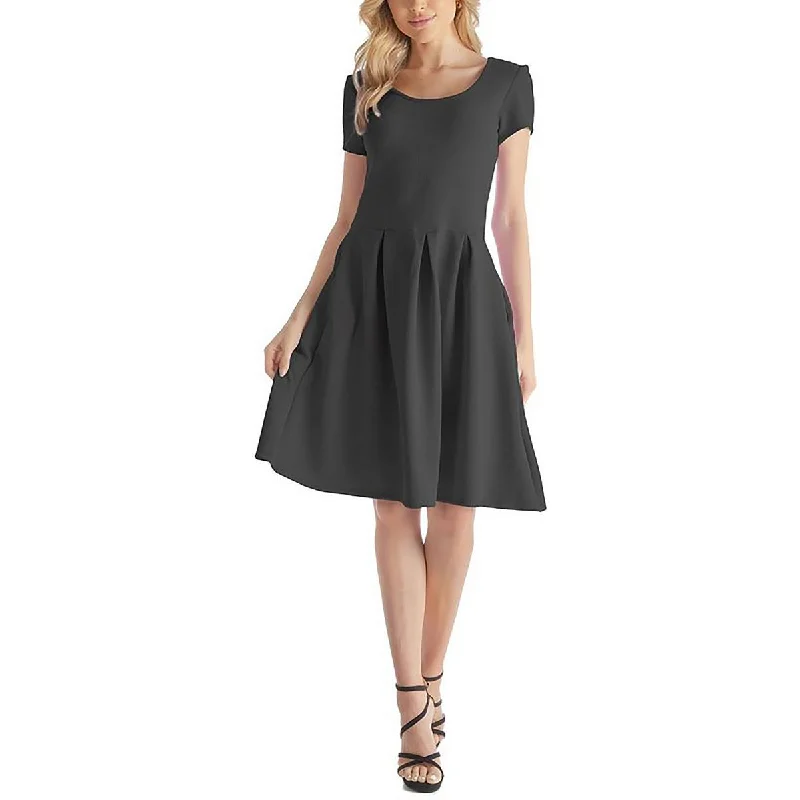 Anniversary Dresses for Special -24seven Comfort Apparel Womens Plus Texrtured Cap Sleeve Midi Dress