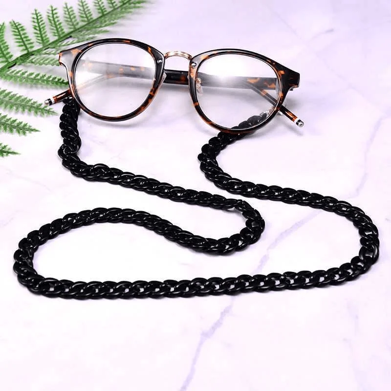 Cat Eye Sunglasses for Feminine Touch -Glasses Chain Tortoiseshell Two-Color Non-Slip Anti-Lost Glasses Lanyard Halter Neck