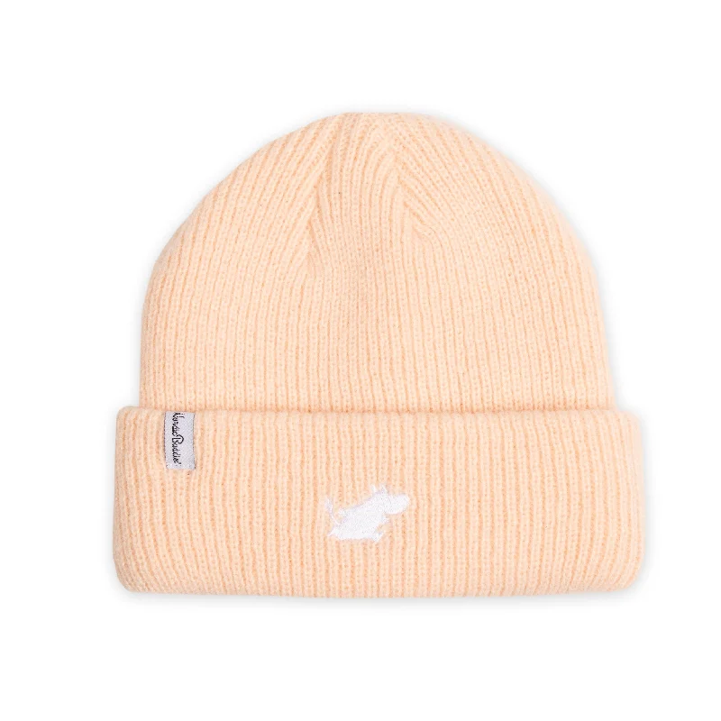 Classic cap with subtle tonal embroidery -Moomin Classics Winter Hat Beanie Adult - Peach