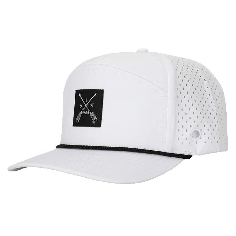 Wool trucker cap for warm stylish wear -White Arrow Tee Holder Hat w/ Magnetic Ball Marker