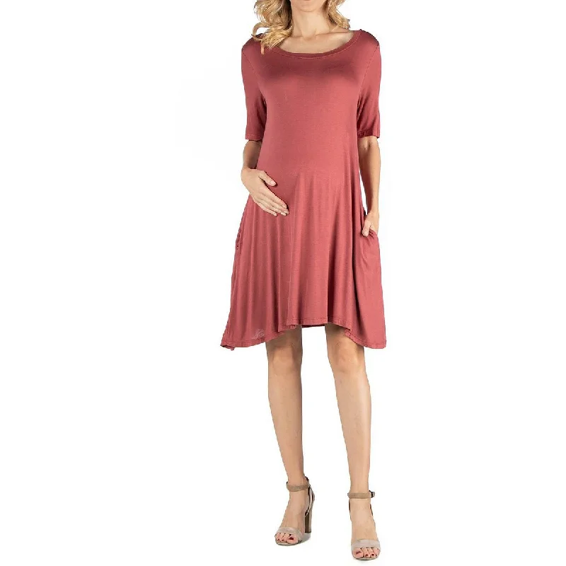 Belted Dresses for Shaping -24seven Comfort Apparel Womens Plus   Wideneck Midi T-Shirt Dress