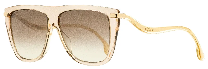 Striped Glasses for Trendy Look -Jimmy Choo Women's Browline Sunglasses Suvi/S FWMNQ Nude/Gold 58mm