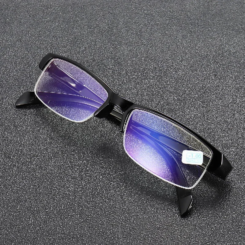 Wedding Sunglasses for Outdoor Ceremony -Finished Coating Myopia Glasses Clear Optical Half-rim Nearsighted Glasses -100 To -400