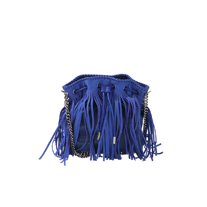 Casual women's bags with soft fabric and relaxed design for comfortable everyday use-Falabella Small Fringe Bucket Bag