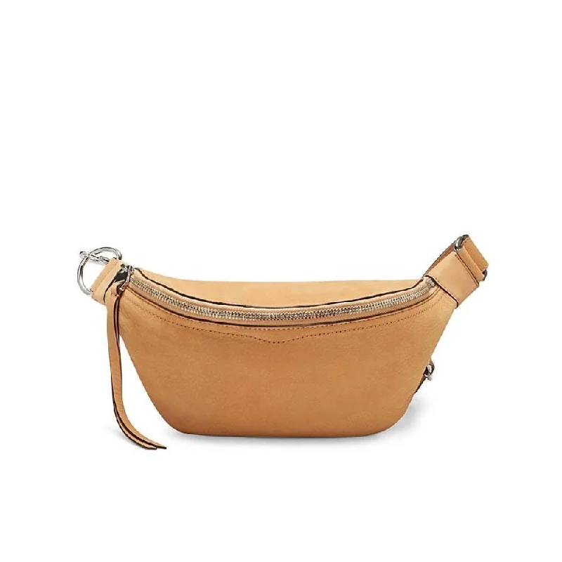 Elegant women's bags with fold-over flap and gold hardware for a polished finish-Bree Belt Bag (Honey Nubuck)